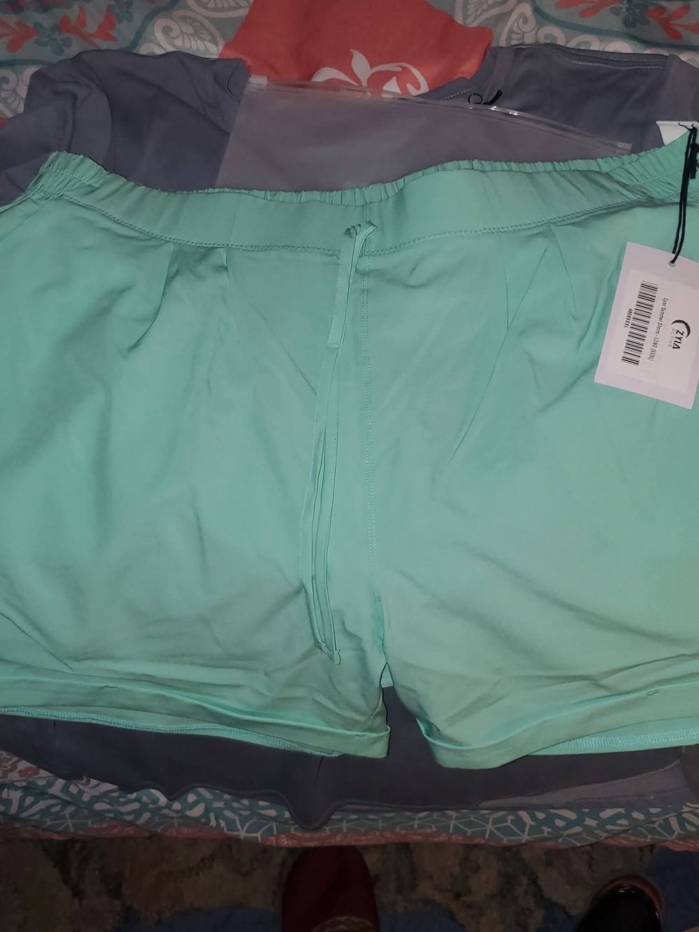 ZYIA Mint Drawstring Athletic Shorts